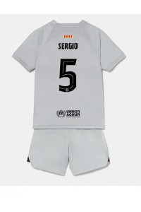 Fotbalové Dres Barcelona Sergio Busquets #5 Dětské Třetí Oblečení 2022-23 Krátký Rukáv (+ trenýrky)
